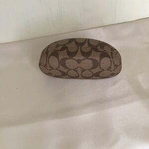 Coach eyeglass case, signature two tone brown